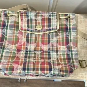 Coach Daisy Madras Packable Backpack Plaid Multicolor w/ Gold, Like New! L-00773-COA_U_-02_1600x.jpg?v=  main image 4